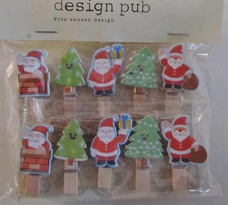 KNIJPERTJES - 10 STUKS 1 EURO - KERST, Hobby en Vrije tijd, Knutselen, Nieuw, Knutselwerk, Ophalen of Verzenden