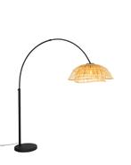 Vloerlamp met bamboekap z.g.a.n., Huis en Inrichting, Lampen | Vloerlampen, Ophalen, Minder dan 100 cm