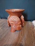 Houten schaal met Afrikaanse hoofden, Antiek en Kunst, Kunst | Beelden en Houtsnijwerken, Ophalen of Verzenden