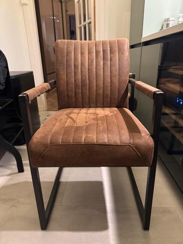 3 Eetkamerstoelen Marloes - Cognac PU Leer beschikbaar voor biedingen