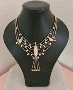 Prachtig vintage choker collier met pearl steentjes., Overige materialen, Verstelbaar, Ophalen of Verzenden, Zo goed als nieuw