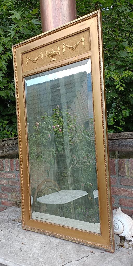 Antiek EMPIRE stijl schouwspiegel facet geslepen spiegel, Antiek en Kunst, Antiek | Spiegels, 50 tot 100 cm, 100 tot 150 cm, Rechthoekig
