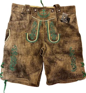 Korte heren lederhose maat 50 52 & 54 echt geiten leder beschikbaar voor biedingen