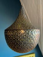 2 handgemaakte hanglampen (set) incl. armatuur en lampen!, Ophalen, Zo goed als nieuw, Blauw, Rond