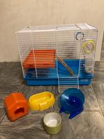 Grote set voor hamster: 2 kooien, reismandje etc, Dieren en Toebehoren, Knaagdieren en Konijnen | Toebehoren, Gebruikt, Ophalen of Verzenden