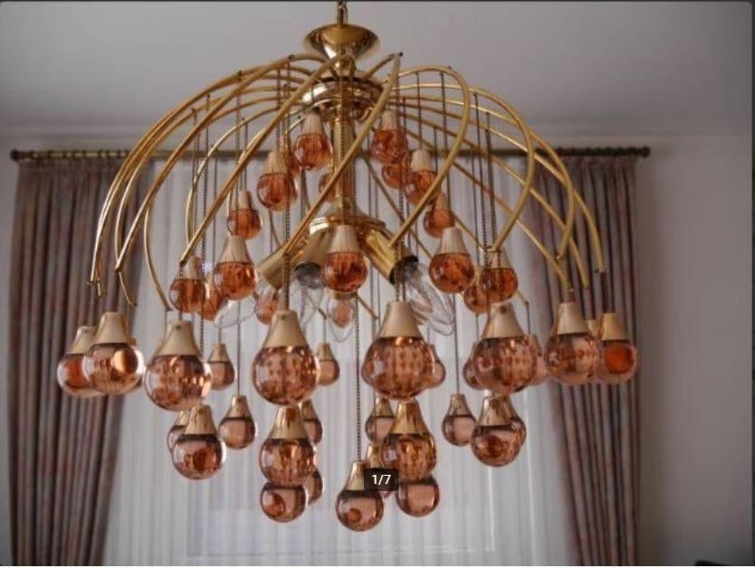 vintage xl Venini Sciolari luster hanglamp designer, Huis en Inrichting, Lampen | Hanglampen, Zo goed als nieuw, 75 cm of meer