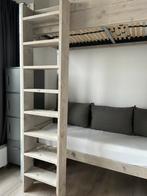Hoogslaper steigerhout & staal 90x200x250 met bank of buro, Huis en Inrichting, Ophalen, Eenpersoons, Zo goed als nieuw, 200 cm