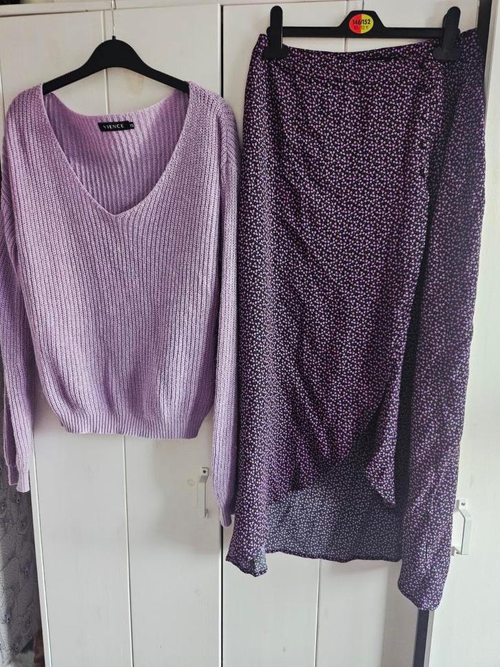 Set ydence trui en rok lila maat s als nieuw, Kleding | Dames, Truien en Vesten, Zo goed als nieuw, Maat 36 (S), Paars, Ophalen of Verzenden
