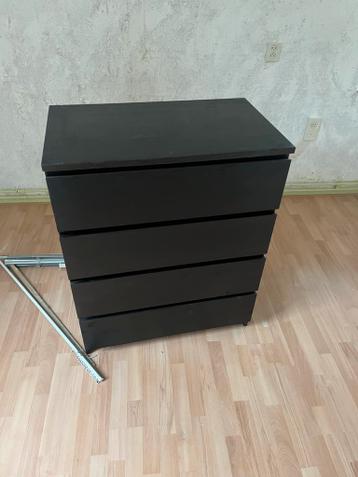 Zwarte Malm ladekast met 4 lades - afbeelding 1