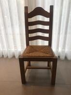 Eetkamerstoelen, massief eiken met rieten zitting (6 stuks), Huis en Inrichting, Stoelen, Ophalen, Gebruikt, Overige kleuren, Vijf, Zes of meer stoelen