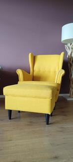 Ikea strandmom fauteuil + voetenbank geel, Huis en Inrichting, Fauteuils, Ophalen, Gebruikt, 75 tot 100 cm, 50 tot 75 cm