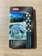 Derwent Tinted Charcoal Potloden 12x, Hobby en Vrije tijd, Ophalen of Verzenden, Zo goed als nieuw, Potlood of Stift