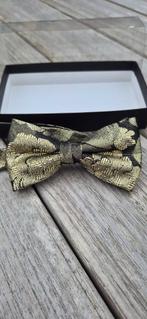 Gouden Vlinderdas met Patroon vlinderstrik goud zwart, Ophalen of Verzenden, Nieuw, Onbekend, Met patroon