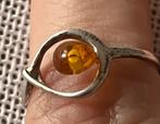 Zilveren ring met Barnsteen en Citrien steen, Sieraden, Tassen en Uiterlijk, Ringen, Ophalen of Verzenden, Zo goed als nieuw, Zilver