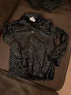 Zwarte blouse met glitter - maat 140, Ophalen of Verzenden, Zo goed als nieuw, Jongen of Meisje, Overhemd of Blouse