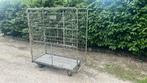 Grote stalen rolcontainer, transportkar, Doe-het-zelf en Verbouw, Transportwagens, 100 liter of meer, Ophalen of Verzenden, Gebruikt