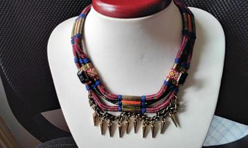 Etnische ketting Choker Gotische spikes retro koper of brons beschikbaar voor biedingen