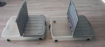  2 x stevige kunststof opbergbox / bedroller beschikbaar voor biedingen
