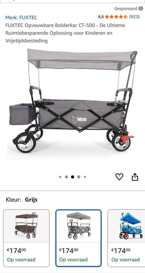 FUXTEC Bolderkar CT-500 - Bruin, Caravans en Kamperen, Bolderkarren, Zo goed als nieuw, Opvouwbaar, Ophalen of Verzenden