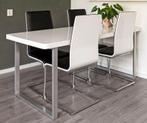 Eettafelset met 4 stoelen, Huis en Inrichting, Tafels | Eettafels, Ophalen, Gebruikt, 50 tot 100 cm, 150 tot 200 cm