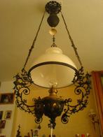 Antieke Olielamp, Huis en Inrichting, Lampen | Hanglampen, Gebruikt, Ophalen, Glas