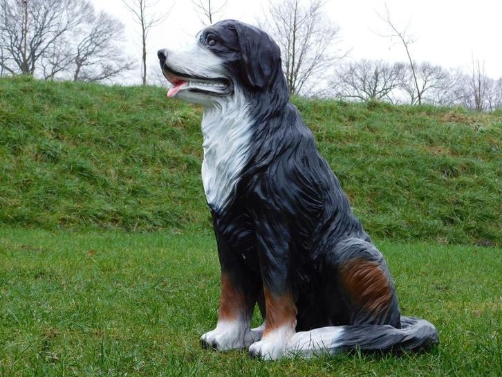 Beeld Berner Sennenhond - 80 cm - Polystone, Tuin en Terras, Tuinbeelden, Nieuw, Dierenbeeld, Kunststof, Ophalen of Verzenden