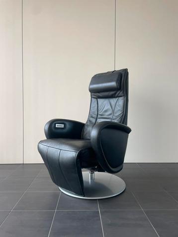 Mooie elektrische zwarte leren relax fauteuil / relax stoel beschikbaar voor biedingen