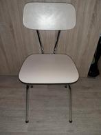 Oud beige formica stoeltje met chroom, Huis en Inrichting, Ophalen, Bruin, Vintage, Zo goed als nieuw