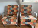 2 fauteuils in velours stof, Gebruikt, 75 tot 100 cm, Ophalen of Verzenden, 50 tot 75 cm