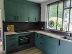 Mooie hoekkeuken, eerste helft van juli weg!, Huis en Inrichting, Keuken | Complete keukens, Ophalen, Gebruikt, Hoekkeuken, Kunststof