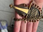 Jorma Laine brutalistische hanger, Sieraden, Tassen en Uiterlijk, Antieke sieraden, Verzenden, Brons, Ketting