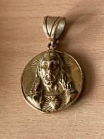 Goudkleurige christus hanger, Overige materialen, Ophalen of Verzenden, Zo goed als nieuw, Kruis of Symbool
