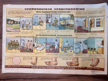 Vintage Sovjet Militair Gezondheidsposter (1979) beschikbaar voor biedingen