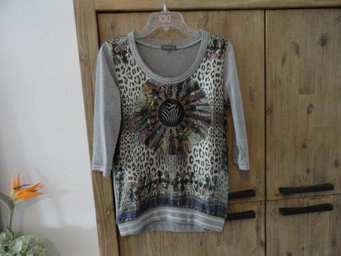 Truitje trui top mt S 36 38 40 mucho gusto met zijde, Kleding | Dames, Truien en Vesten, Zo goed als nieuw, Maat 38/40 (M), Grijs