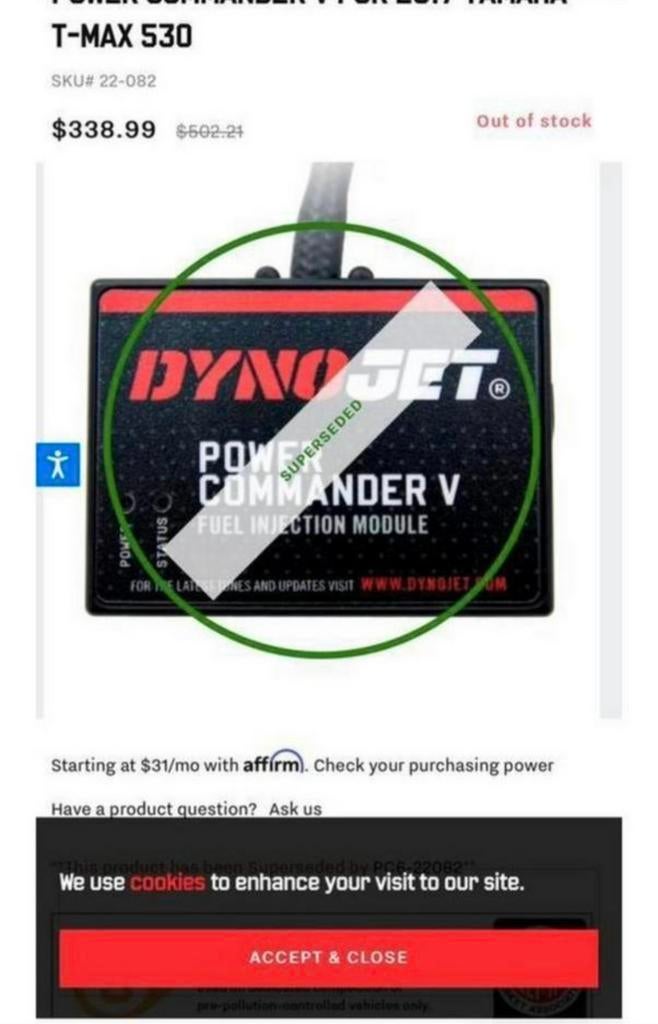 POWER COMMANDER V FOR 2012/2018 YAMAHA T-MAX 530, Ophalen of Verzenden, Gebruikt