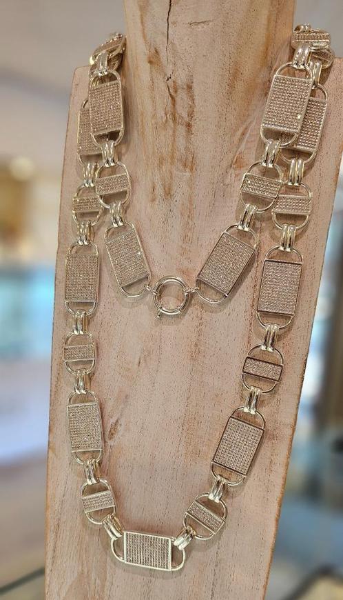 Magnum plaat zilver 925 ketting - silver magnum chain, Sieraden, Tassen en Uiterlijk, Kettingen, Nieuw, Zilver, Zilver, Ophalen of Verzenden