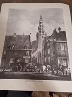 Oude litho svan Groningen - Brugstraat en A-kerk, Antiek en Kunst, Ophalen