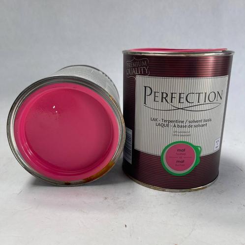 Perfection Lak Verf Fuchsia Roze Mat 750ml, Doe-het-zelf en Verbouw, Verf, Beits en Lak, Nieuw, Verf, Minder dan 5 liter, Roze