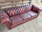 Mooie Chesterfield, rood leer, 3 zits bankstel, Ophalen, Tweepersoons, Zo goed als nieuw, Minder dan 150 cm