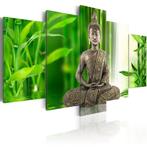 913 Buddha Bamboe 5 Luik Canvas Schilderij 200x100cm XXL, Huis en Inrichting, Woonaccessoires | Schilderijen, Tekeningen en Foto's