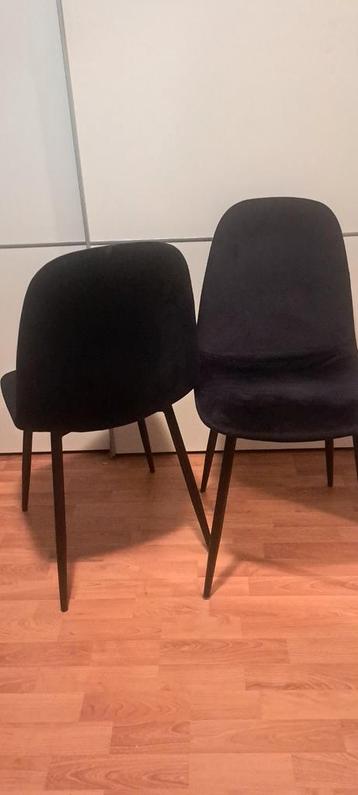 Zwarte Velvet Stoelen - Set van 2 beschikbaar voor biedingen