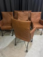 6 Montis Chaplin Stoelen - Nieuw Rancho Leer, Ophalen, Bruin, ., Nieuw