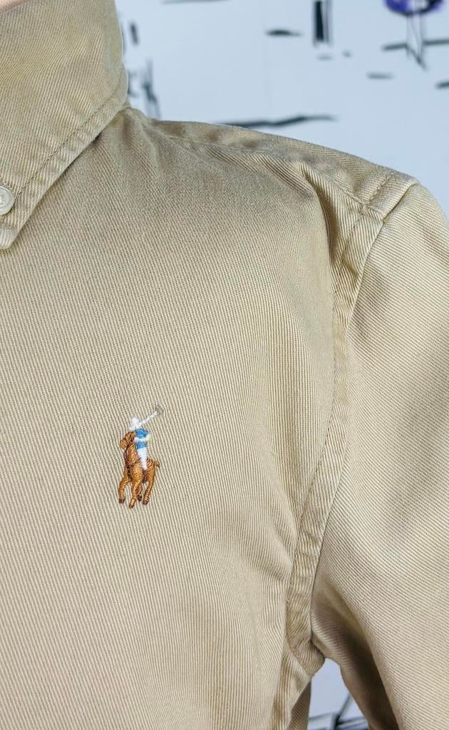 Ralph Lauren chino overhemd jurk maat 7 (145 euro), Kinderen en Baby's, Kinderkleding | Maat 122, Zo goed als nieuw, Ralph Lauren