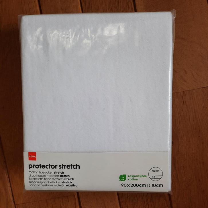 Hema molton hoeslaken voor topper 90x200 x10 wit - nieuw -, Huis en Inrichting, Slaapkamer | Beddengoed, Nieuw, Hoeslaken of Sloop