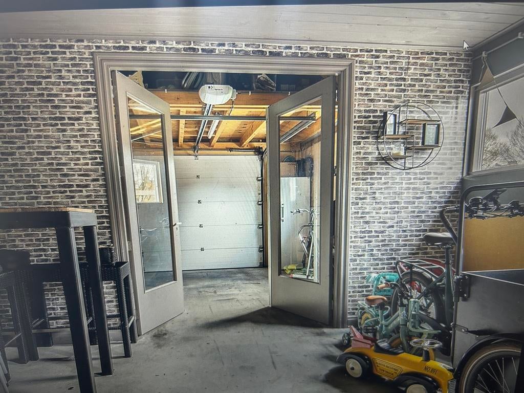 Garagedeur binnen met glazen deuren, Ophalen, Gebruikt, Binnendeur, Glas