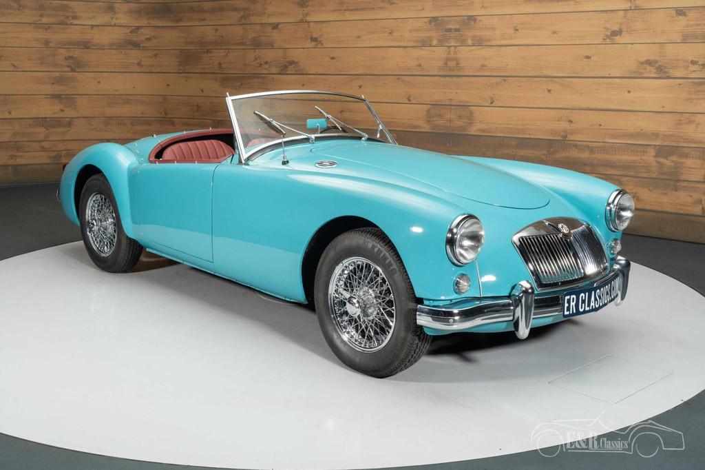 MG MGA Cabriolet | 1958, Auto's, Oldtimers, Achterwielaandrijving, Cabriolet, Blauw, Leder