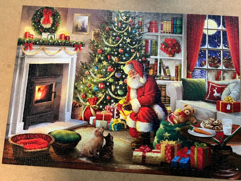 Kerstpuzzel King 1000 stukjes, Ophalen of Verzenden, 500 t/m 1500 stukjes, Gebruikt