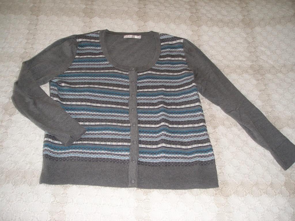 grijs streep vest Miss Etam maat XL - 1 x gedragen, Kleding | Dames, Ophalen, Maat 46/48 (XL) of groter, Zo goed als nieuw, Miss Etam