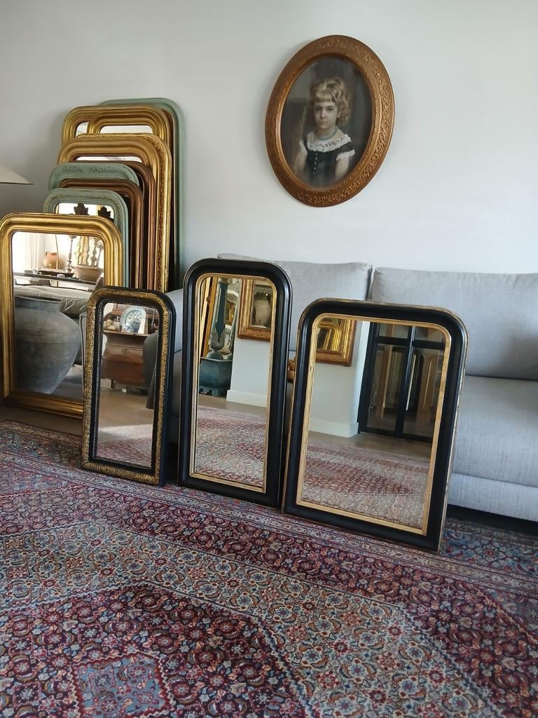 Diverse Stijlvolle Antieke Franse Spiegels, Antiek en Kunst, Ophalen, Rechthoekig, Minder dan 50 cm
