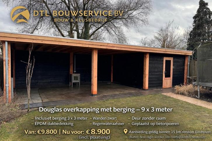 Douglas Overkappingen met/zonder Berging - Inclusief Plaatsi, Tuin en Terras, Overkappingen, Nieuw, Veranda, Ophalen of Verzenden
